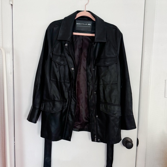 Bagatelle NYC black vegan leather utility jacket - Picture 4 of 7